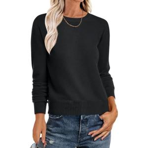 imageANRABESS Sweater for Women Long Sleeve Crewneck 2026 Spring Winter Soft Loose Fit Basic Knit Pullover Sweaters Top OutfitsBlack