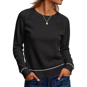 imageANRABESS Sweaters for Women Long Sleeve Cropped Lightweight 2026 Spring Casual Knit Crewneck Pullover Top Soft Trendy OutfitsBlack