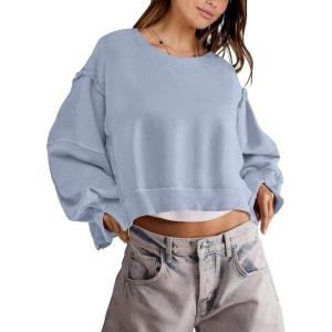 imageANRABESS Womens Cropped Sweatshirts Oversized Crewneck Long Sleeve Tops 2026 Spring Winter Loose Pullover Teen Girls ClothesLight Blue