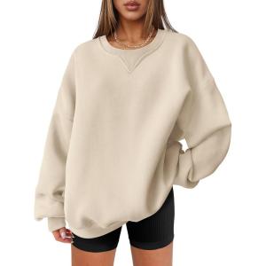 imageANRABESS Womens Oversized Sweatshirts Hoodies Crewneck Fleece Pullover Sweaters 2026 Fall Outfits Teen Girls Winter ClothesApricot