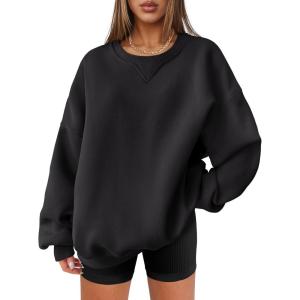 imageANRABESS Womens Oversized Sweatshirts Hoodies Crewneck Fleece Pullover Sweaters 2026 Fall Outfits Teen Girls Winter ClothesBlack