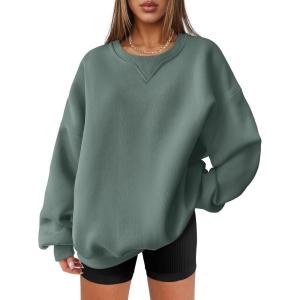 imageANRABESS Womens Oversized Sweatshirts Hoodies Crewneck Fleece Pullover Sweaters 2026 Fall Outfits Teen Girls Winter ClothesLightgreen