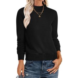 imageANRABESS Womens Turtleneck Long Sleeve Lightweight Casual Fall Sweaters 2025 Black XLarge