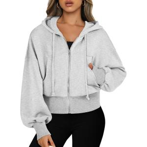 imageANRABESS Womens Zip Up Hoodies Cropped Sweatshirts Casual Comfy Cute Zip Jackets Fashion Trendy Fall Outfits 2026 Y2K ClothesGrey