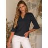 imageANRABESS Blouses for Women Dressy Casual 34 Sleeve V Neck Shirts Business Work Tunic Tops 2026 Fall Outfits ClothesBlack
