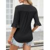 imageANRABESS Blouses for Women Dressy Casual 34 Sleeve V Neck Shirts Business Work Tunic Tops 2026 Fall Outfits ClothesBlack