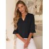 imageANRABESS Blouses for Women Dressy Casual 34 Sleeve V Neck Shirts Business Work Tunic Tops 2026 Fall Outfits ClothesBlack
