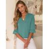 imageANRABESS Blouses for Women Dressy Casual 34 Sleeve V Neck Shirts Business Work Tunic Tops 2026 Fall Outfits ClothesCadet Blue Green