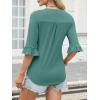 imageANRABESS Blouses for Women Dressy Casual 34 Sleeve V Neck Shirts Business Work Tunic Tops 2026 Fall Outfits ClothesCadet Blue Green