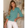imageANRABESS Blouses for Women Dressy Casual 34 Sleeve V Neck Shirts Business Work Tunic Tops 2026 Fall Outfits ClothesCadet Blue Green