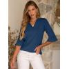 imageANRABESS Blouses for Women Dressy Casual 34 Sleeve V Neck Shirts Business Work Tunic Tops 2026 Fall Outfits ClothesDeep Blue