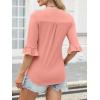 imageANRABESS Blouses for Women Dressy Casual 34 Sleeve V Neck Shirts Business Work Tunic Tops 2026 Fall Outfits ClothesOrange Pink