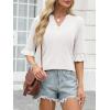 imageANRABESS Blouses for Women Dressy Casual 34 Sleeve V Neck Shirts Business Work Tunic Tops 2026 Fall Outfits ClothesWhite