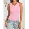 imageANRABESS Bodysuits for Women Summer Ribbed Knit Sleeveless Tank Tops Sexy Slim Fitted Bodysuit Top 2026 Trendy OutfitsBright Pink
