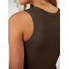 imageANRABESS Bodysuits for Women Summer Ribbed Knit Sleeveless Tank Tops Sexy Slim Fitted Bodysuit Top 2026 Trendy OutfitsBrown