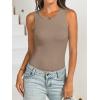 imageANRABESS Bodysuits for Women Summer Ribbed Knit Sleeveless Tank Tops Sexy Slim Fitted Bodysuit Top 2026 Trendy OutfitsDark Khaki