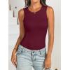 imageANRABESS Bodysuits for Women Summer Ribbed Knit Sleeveless Tank Tops Sexy Slim Fitted Bodysuit Top 2026 Trendy OutfitsDeep Red