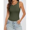imageANRABESS Bodysuits for Women Summer Sleeveless Slim Fitted Crew Neck Bodysuit Tank Tops 2026 Sexy Going Out Trendy OutfitsArmy Green