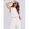 imageANRABESS Jumpsuits for Women Casual Summer Sleeveless 2026 Romper One Piece Outfit Active Workout Lounge Jumpsuits PocketsWhite