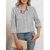 imageANRABESS Long Sleeve Striped Shirts for Women Button Down Cute Tops 2026 Spring V Neck Businese Casual Blouses with PocketsBlack Striped