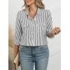 imageANRABESS Long Sleeve Striped Shirts for Women Button Down Cute Tops 2026 Spring V Neck Businese Casual Blouses with PocketsBlack Striped