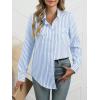 imageANRABESS Long Sleeve Striped Shirts for Women Button Down Cute Tops 2026 Spring V Neck Businese Casual Blouses with PocketsBlue Striped