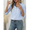 imageANRABESS Long Sleeve Striped Shirts for Women Button Down Cute Tops 2026 Spring V Neck Businese Casual Blouses with PocketsBlue Striped