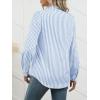 imageANRABESS Long Sleeve Striped Shirts for Women Button Down Cute Tops 2026 Spring V Neck Businese Casual Blouses with PocketsBlue Striped