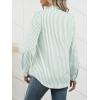 imageANRABESS Long Sleeve Striped Shirts for Women Button Down Cute Tops 2026 Spring V Neck Businese Casual Blouses with PocketsGreen Striped