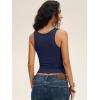 imageANRABESS Tank Top for Women 2026 Summer Square Neck Workout Cropped Ribbed Tight Knit Basic Tees Shirts Sleeveless ClothesNavy Blue