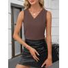 imageANRABESS Tank Top for Women Dressy Casual Business Work Blouses Sleeveless V Neck Textured Tops 2026 Spring Summer OutfitsBrown