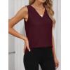 imageANRABESS Tank Top for Women Dressy Casual Business Work Blouses Sleeveless V Neck Textured Tops 2026 Spring Summer OutfitsBurgundy
