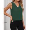 imageANRABESS Tank Top for Women Dressy Casual Business Work Blouses Sleeveless V Neck Textured Tops 2026 Spring Summer OutfitsDeep Green