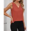 imageANRABESS Tank Top for Women Dressy Casual Business Work Blouses Sleeveless V Neck Textured Tops 2026 Spring Summer OutfitsOrange