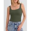 imageANRABESS Tank Top for Women Summer 2026 Double Lined Sleeveless Square Neck Basic Tight Workout Tees ShirtsArmy Green