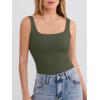imageANRABESS Tank Top for Women Summer 2026 Double Lined Sleeveless Square Neck Basic Tight Workout Tees ShirtsArmy Green