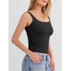 imageANRABESS Tank Top for Women Summer 2026 Double Lined Sleeveless Square Neck Basic Tight Workout Tees ShirtsBlack
