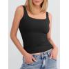 imageANRABESS Tank Top for Women Summer 2026 Double Lined Sleeveless Square Neck Basic Tight Workout Tees ShirtsBlack