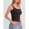 imageANRABESS Tank Top for Women Summer 2026 Double Lined Sleeveless Square Neck Basic Tight Workout Tees ShirtsDeep Brown