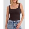 imageANRABESS Tank Top for Women Summer 2026 Double Lined Sleeveless Square Neck Basic Tight Workout Tees ShirtsDeep Brown