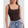 imageANRABESS Tank Top for Women Summer 2026 Double Lined Sleeveless Square Neck Basic Tight Workout Tees ShirtsDeep Brown
