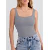 imageANRABESS Tank Top for Women Summer 2026 Double Lined Sleeveless Square Neck Basic Tight Workout Tees ShirtsGrey