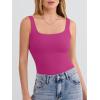 imageANRABESS Tank Top for Women Summer 2026 Double Lined Sleeveless Square Neck Basic Tight Workout Tees ShirtsHot Pink