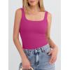 imageANRABESS Tank Top for Women Summer 2026 Double Lined Sleeveless Square Neck Basic Tight Workout Tees ShirtsHot Pink
