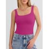 imageANRABESS Tank Top for Women Summer 2026 Double Lined Sleeveless Square Neck Basic Tight Workout Tees ShirtsHot Pink