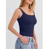 imageANRABESS Tank Top for Women Summer 2026 Double Lined Sleeveless Square Neck Basic Tight Workout Tees ShirtsNavy Blue