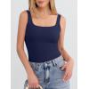 imageANRABESS Tank Top for Women Summer 2026 Double Lined Sleeveless Square Neck Basic Tight Workout Tees ShirtsNavy Blue