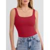 imageANRABESS Tank Top for Women Summer 2026 Double Lined Sleeveless Square Neck Basic Tight Workout Tees ShirtsRed