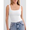 imageANRABESS Tank Top for Women Summer 2026 Double Lined Sleeveless Square Neck Basic Tight Workout Tees ShirtsWhite