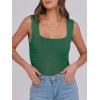 imageANRABESS Tank Tops for Women 2026 Summer Square Neck Sleeveless Rib Knit Basic Slim Fit Shirts Casual Basic Workout ClothesGreen
